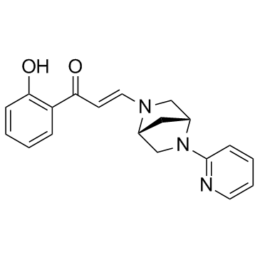 (2E)-1-(2-羟基苯基)-3-[(1R,4R)-5-(2-吡啶基)-2,5-二氮杂双环[2.2.1]庚烷-2-基]-2-丙烯-1-酮结构式