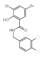 3,5-dibromo-N-[(3,4-dichlorophenyl)methyl]-2-hydroxy-benzamide结构式