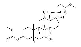 3α-ethoxycarbonyloxy-7α,12α-dihydroxy-5β-cholan-24-oic acid methyl ester结构式