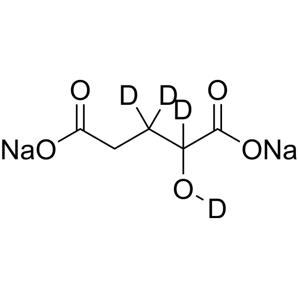 α-Hydroxyglutaric acid-d4 disodium结构式