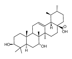 3β,7α-Dihydroxyurs-12-en-28-oic acid structure