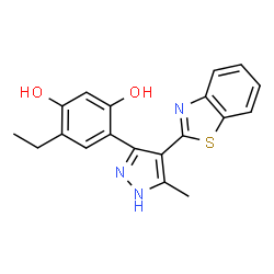 4-(4-(benzo[d]thiazol-2-yl)-5-methyl-1H-pyrazol-3-yl)-6-ethylbenzene-1,3-diol结构式