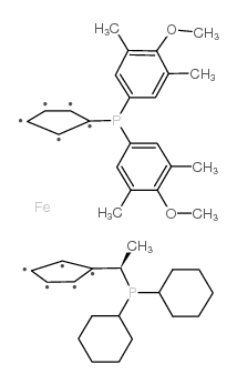 (R)-(-)-1-{(S)-2-[Bis(3,5-dimethyl-4-methoxyphenyl)phosphino]ferrocenyl}ethyldicyclohexylphosphine structure
