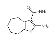 2-氨基-5,6,7,8-四氢-4H-环庚基[b]噻吩-3-羧酰胺结构式