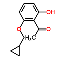 1-[2-(环丙基甲氧基)-6-羟基苯基]乙酮结构式