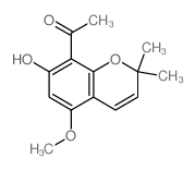 Ketone, 7-hydroxy-5-methoxy-2,2-dimethyl-2H-1-benzopyran-8-yl methyl结构式