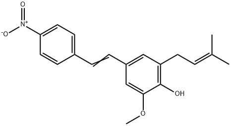 2-Methoxy-6-(3-methyl-2-buten-1-yl)-4-[2-(4-nitrophenyl)vinyl]phenol Structure