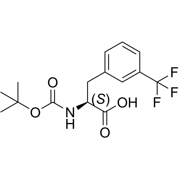 (S)-3-((叔丁氧羰基)氨基)-3-(3-(三氟甲基)苯基)丙酸结构式
