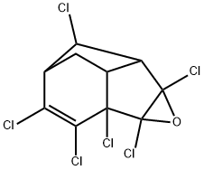 1a,1b,2,3,6a,7-Hexachloro-1b,4,5,5a,6,6a-hexahydro-4,6-methano-1aH-indeno[1,2-b]oxirene结构式