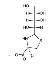 methyl 2-(L-arabino-tetrahydroxybutyl)-thiazolidine-(4R)-carboxylate Structure