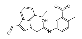 1H-Indole-1-acetamide,7-ethyl-3-formyl-N-(4-methyl-3-nitrophenyl)-(9CI)结构式
