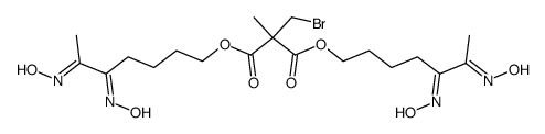 Bromomethyl(methyl)malonic acid bis[5,6-bis(hydroxyimino)heptyl] ester Structure