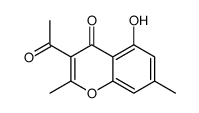 3-acetyl-5-hydroxy-2,7-dimethylchromen-4-one结构式