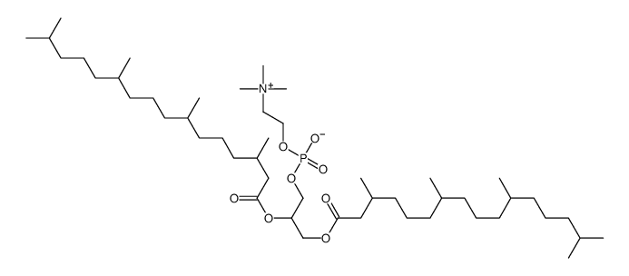 2,3-bis(3,7,11,15-tetramethylhexadecanoyloxy)propyl 2-(trimethylazaniumyl)ethyl phosphate结构式