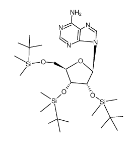 2',3',5'-O,O,O-tri(tert-butyldimethylsilyl)adenosine结构式