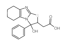 2-(1-hydroxy-1-phenyl-5,6,7,8-tetrahydro-2H-[1,3]thiazolo[3,2-a]benzimidazol-2-yl)acetic acid Structure
