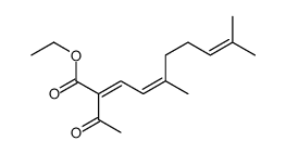ethyl 2-acetyl-5,9-dimethyldeca-2,4,8-trienoate结构式