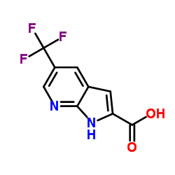 5-(三氟甲基)-1H-吡咯并[2,3-B]吡啶-2-羧酸结构式