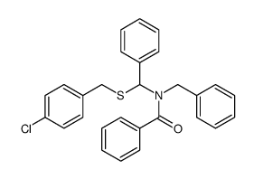N-benzyl-N-(((4-chlorobenzyl)thio)(phenyl)methyl)benzamide结构式
