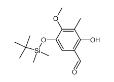 5-((tert-butyldimethylsilyl)oxy)-2-hydroxy-4-methoxy-3-methylbenzaldehyde结构式