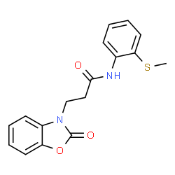 N-(2-(methylthio)phenyl)-3-(2-oxobenzo[d]oxazol-3(2H)-yl)propanamide结构式