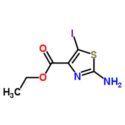 2-氨基-5-碘-4-噻唑甲酸乙酯结构式