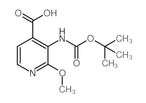 3-(叔丁氧基羰基氨基)-2-甲氧基异烟酸甲酯结构式