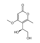 5-(1'S,2-dihydroxyethyl)-4-methoxy-6-methyl-2H-pyran-2-one (macommelin-8,9-diol) Structure