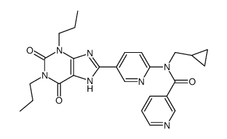 1,3-Dipropyl-8-[6-(N-nicotinoyl-N-(cyclopropylmethyl)amino)-3-pyridyl]xanthine Structure