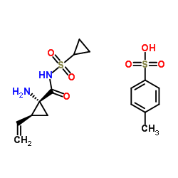 (1R,2S)-1-Amino-N-(cyclopropylsulfonyl)-2-ethenylcyclopropanecarboxamide 4-methylbenzenesulfonate Structure