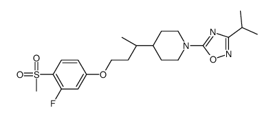 4-{(2R)-4-[3-Fluoro-4-(methylsulfonyl)phenoxy]-2-butanyl}-1-(3-is opropyl-1,2,4-oxadiazol-5-yl)piperidine Structure