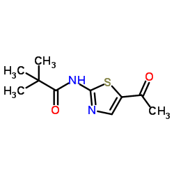 N-(5-乙酰基-1,3-噻唑-2-基)-2,2-二甲基丙酰胺结构式