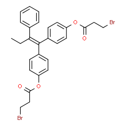 1,1-bis(4-(3-bromopropionyloxyphenyl))-2-phenylbut-1-ene Structure