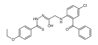 2-(2-benzoyl-4-chloroanilino)-N'-(4-ethoxybenzenecarbothioyl)acetohydrazide结构式