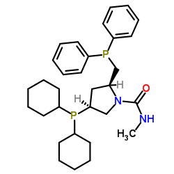 (2S,4S)-(-)-2-(二苯基膦基甲基)-4-(二环己基膦基)-N-甲基-1-吡咯烷甲酰胺 (S,S-MCCPM)结构式