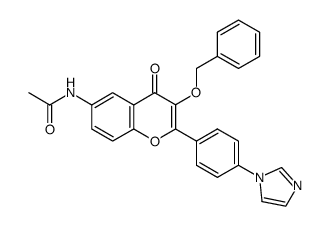 2-[(4-imidazol-1-yl)-phenyl]-3-benzyloxy-6-acetamido-4H-1-benzopyran-4-one结构式