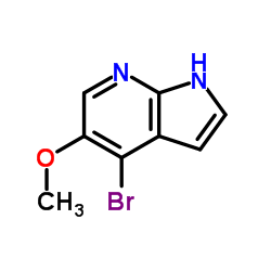 4-溴-5-甲氧基-1H-吡咯并[2,3-b]吡啶结构式