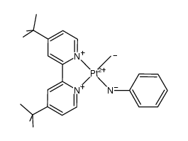 (4,4'-di-tert-butyl-2,2'-dipyridyl)Pt(Me)(NHPh) Structure