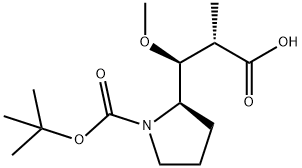 (2S,3R)-3-((S)-1-(tert-butoxycarbonyl)pyrrolidin-2-yl)-3-methoxy-2-methylpropanoic acid Structure