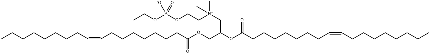 2-((2,3-双(油酰氧基)丙基)二甲基氨基)乙基乙基磷酸酯结构式