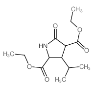 2,4-Pyrrolidinedicarboxylicacid, 3-(1-methylethyl)-5-oxo-, 2,4-diethyl ester Structure