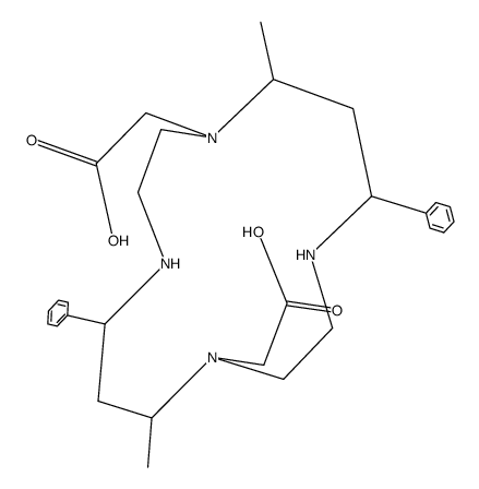 5,12-dimethyl-7,14-diphenyl-1,4,8,11-tetraazacyclotetradecane-4,11-diacetic acid Structure