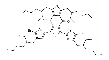 1,3-双[(5-溴-4-(2-乙基己基)噻吩-2-基]-5,7--双(2-乙基己基)苯并[1,2-C:4,5-C']二噻吩-4,8-二酮结构式