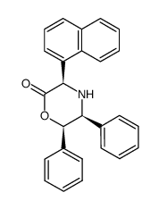 (3R,5S,6R)-2,3,5,6-Tetrahydro-3-(1-naphthyl)-5,6-diphenyl-1,4-oxazin-2-one结构式