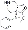 顺-3-甲基-4-(苯氨基)-4-哌啶甲酸甲酯结构式