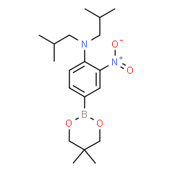 4-(5,5-二甲基-1,3,2-二氧杂硼杂环-2-基)-N,N-二异丁基-2-硝基苯胺结构式