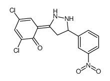 2,4-dichloro-6-[5-(3-nitrophenyl)pyrazolidin-3-ylidene]cyclohexa-2,4-dien-1-one Structure
