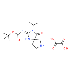 tert-Butyl (3-isopropyl-4-oxo-1,3,7-triazaspiro[4.4]non-1-en-2-yl)carbamate oxalate Structure