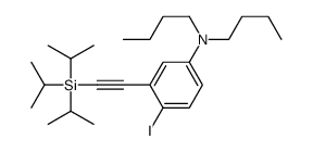 N,N-dibutyl-4-iodo-3-[2-tri(propan-2-yl)silylethynyl]aniline结构式