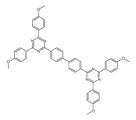 2-[4-[4-[4,6-bis(4-methoxyphenyl)-1,3,5-triazin-2-yl]phenyl]phenyl]-4,6-bis(4-methoxyphenyl)-1,3,5-triazine结构式